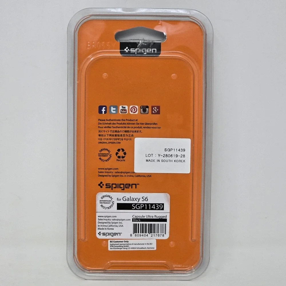 Spigen Capsule Ultra Rugged Case Samsung Galaxy‎ S6 Black Shockproof TPU New